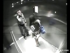 Very quick dirty sex in the elevater caught on security cam