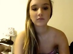 Cute webcam clip with a blonde teen flashing her sweet tits