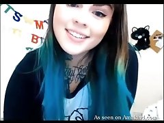 Cute amateur brunette with huge rack masturbates on webcam for BF