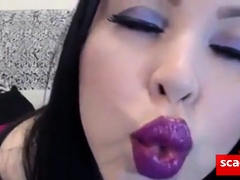 ASMR Purple Lipstick Kissing JOI