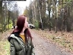 Public pickup and cum inside the girl outdoors